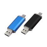 2-Pack 128GB USB C Flash Drive Dual Flash Drive Type C + USB A Memory Stick Jump Drive 2-in-1 Thumb Drive for Storage and Backup (128GB*2 Black&Blue)